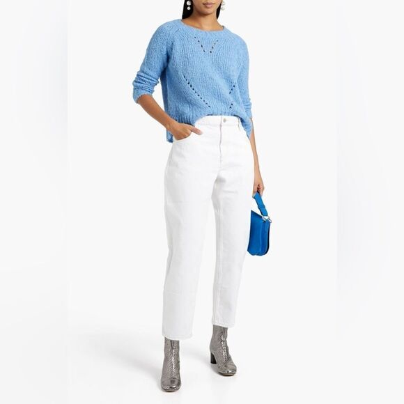 ISABEL MARANT ÉTOILE Brushed Alpaca pointelle-knit sweater in sky blue - Picture 3 of 11